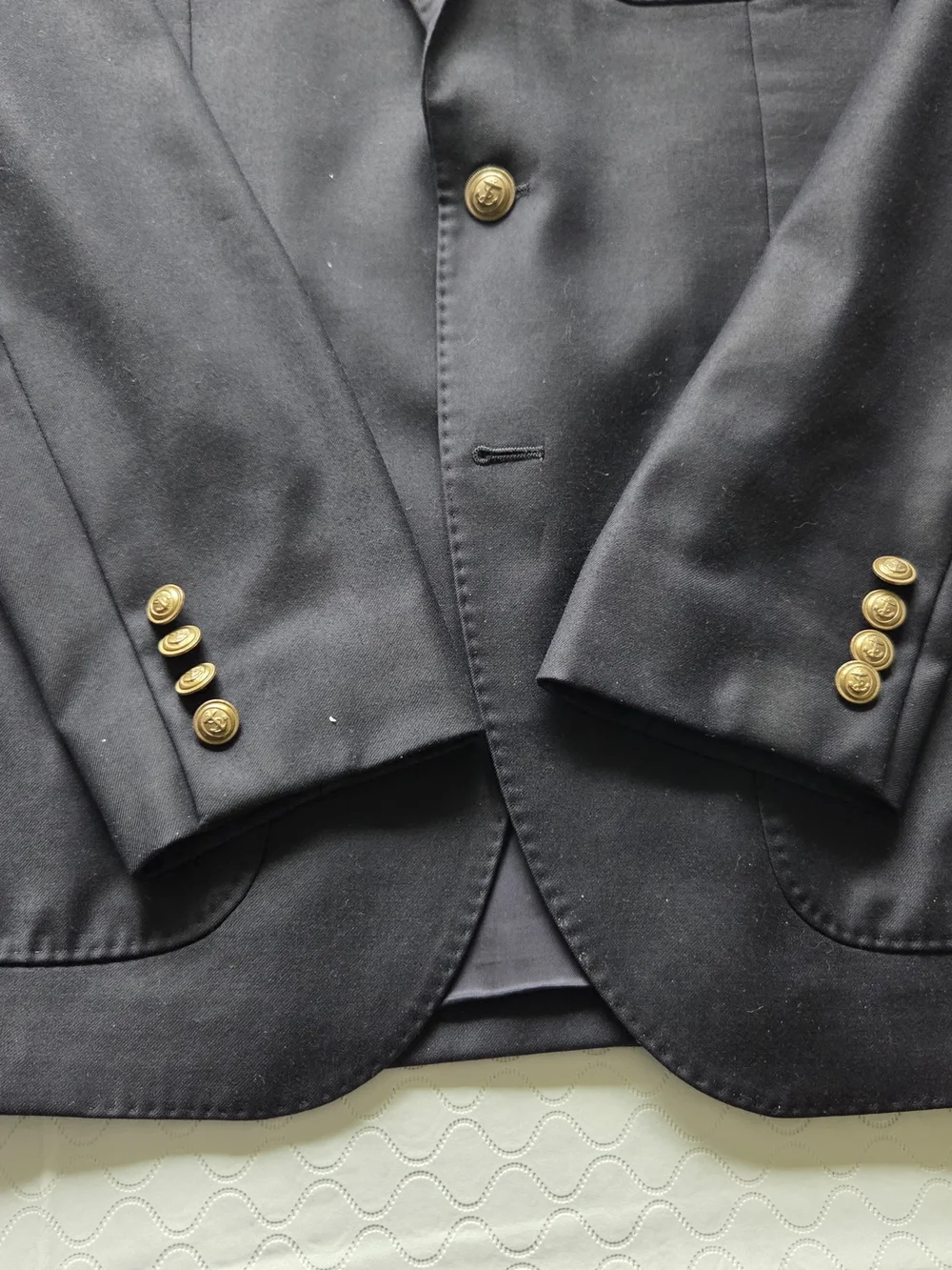 J.Crew Ludlow 38R Blazer Loro Piana Navy Anchor Button